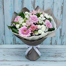 Букет цветов из:  Герберы, Альстромерии и Хризантемы в Колычево