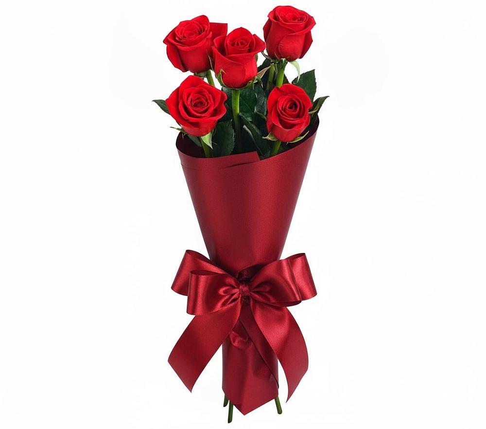 Букет 5 Красных роз Эдлесс Лав в Колычево
