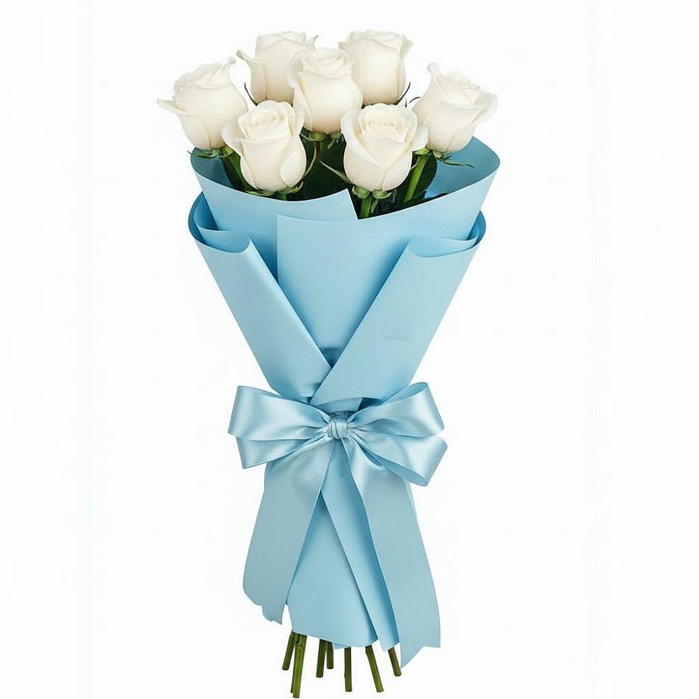 Букет 7 белых роз Проуд в Колычево