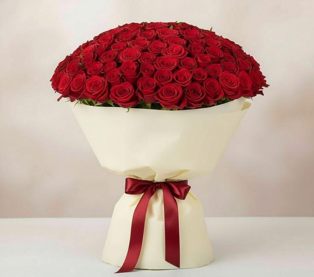 Букет 101 Красная роза Милано в Колычево