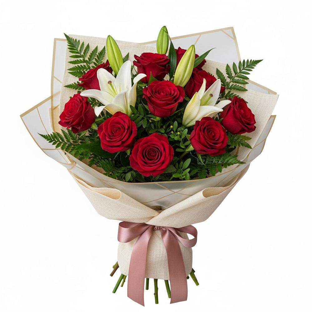 Букет цветов из: Лилии и Розы в Колычево