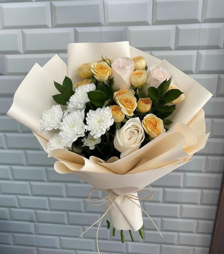 Букет цветов из: Розы и Хризантемы в Колычево