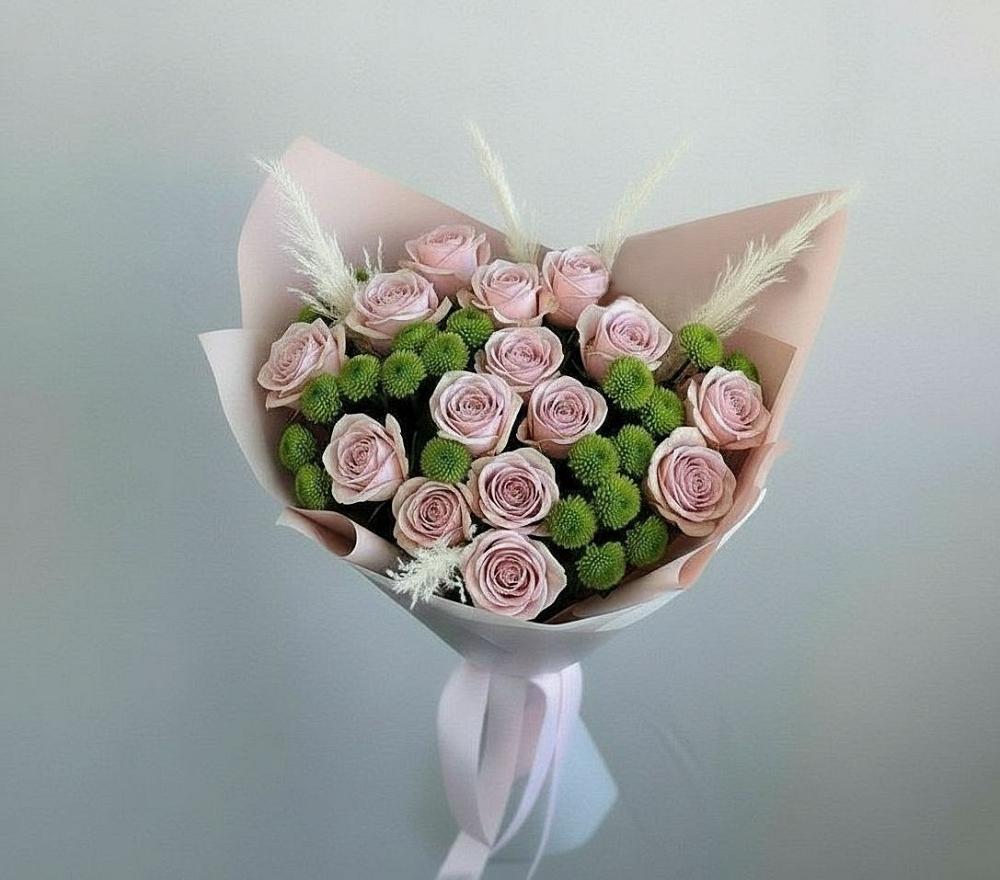 Букет цветов из: Розы и Хризантемы в Колычево