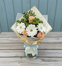 Букет цветов из:  Герберы, Розы и Хризантемы #REPLACE_PRED# Колычево