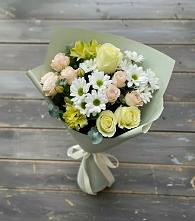 Букет цветов из:  Альстромерии, Розы и Хризантемы в Колычево