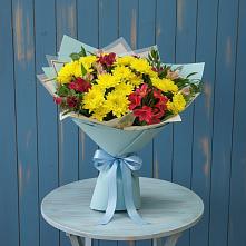 Букет цветов из:  Альстромерии и Хризантемы в Колычево