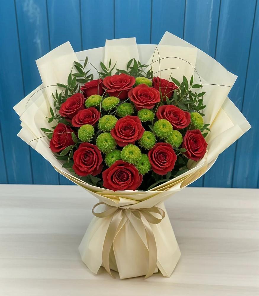 Букет цветов из: Розы и Хризантемы в Колычево